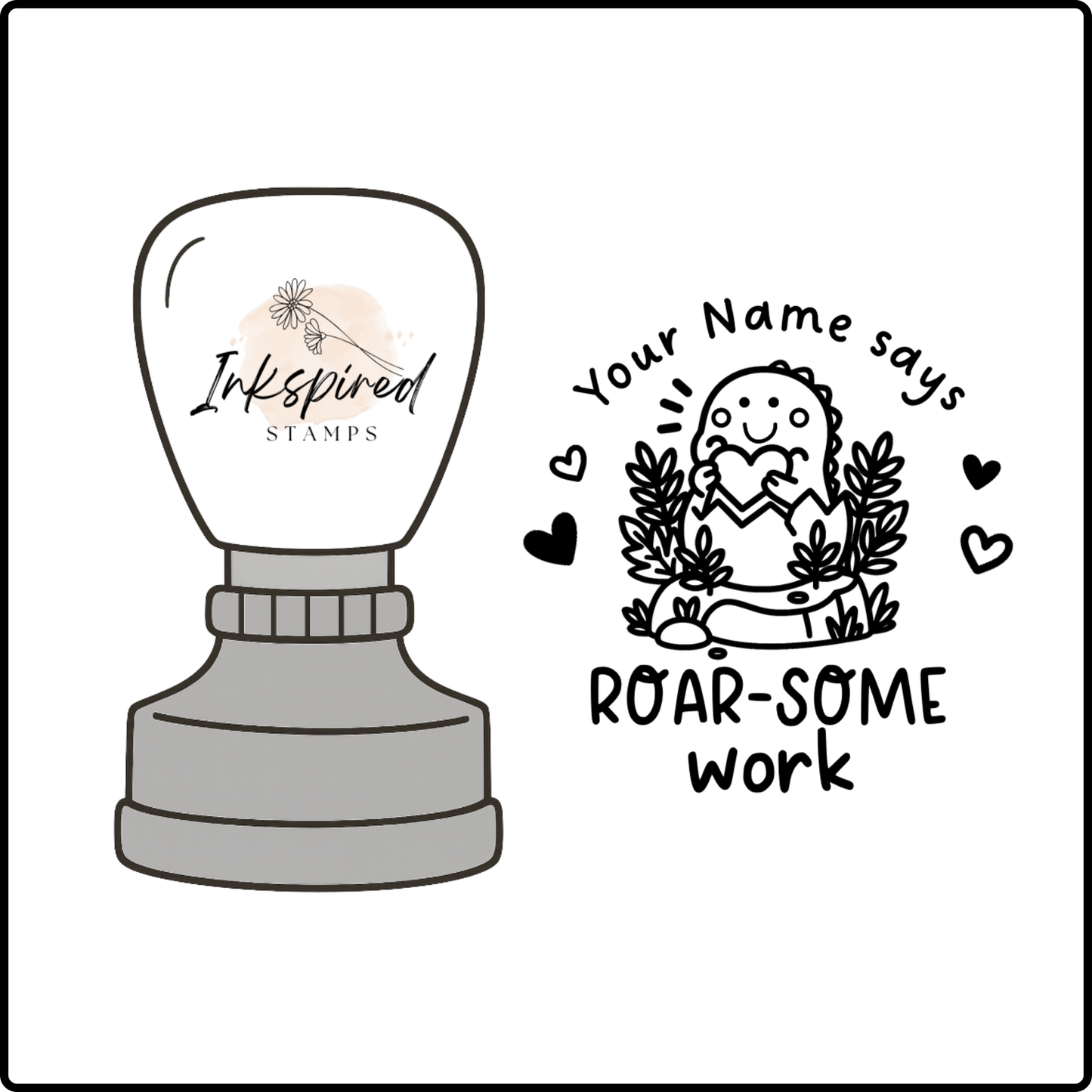 Roar-Some Work Personalised Stamp