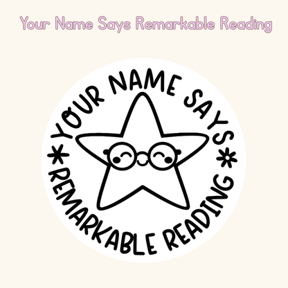 Your Name Says Remarkable Reading Personalised Stamp