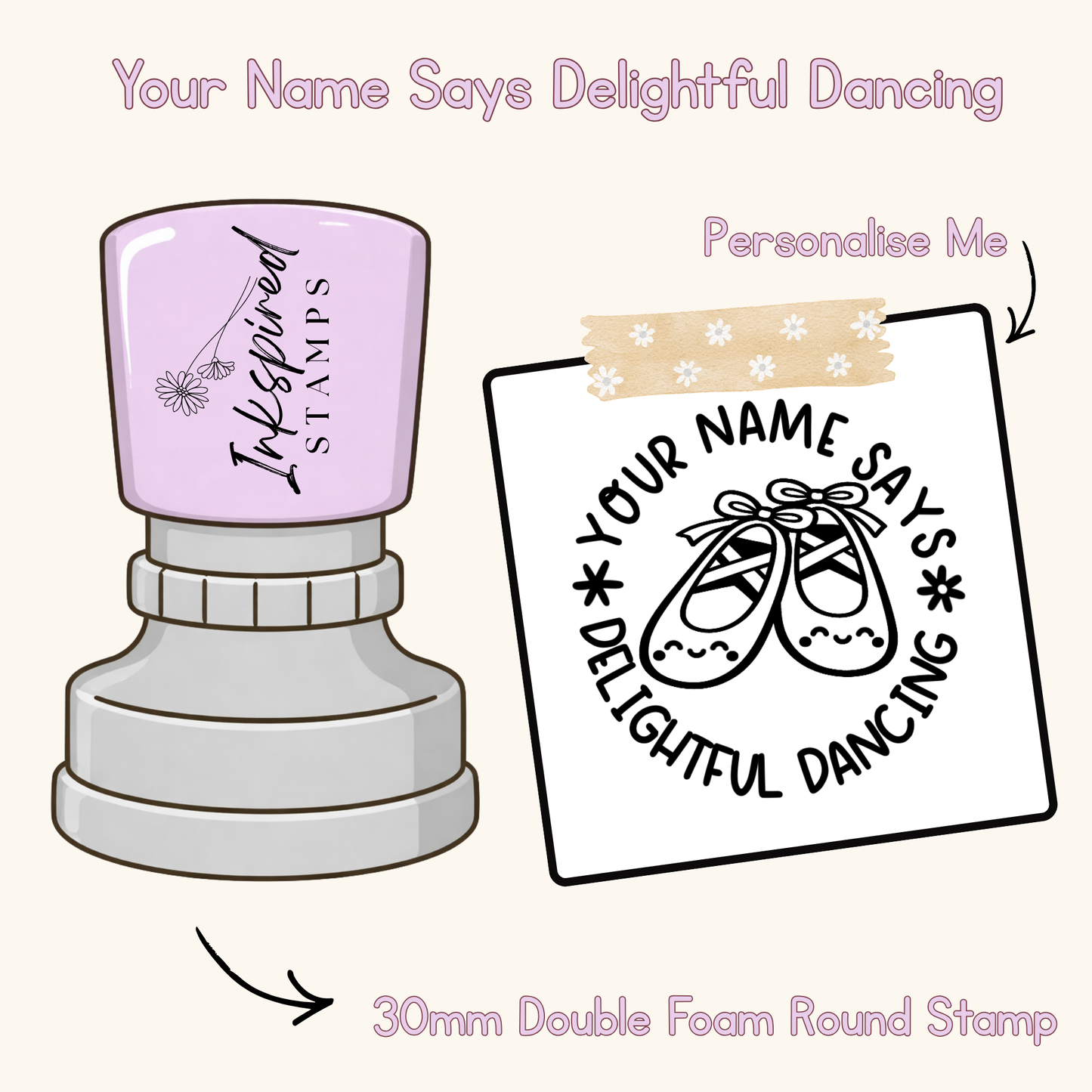 Your Name Says Delightful Dancing Personalised Stamp