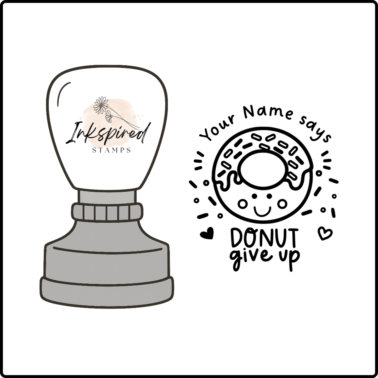 Donut Give Up Personalised Stamp