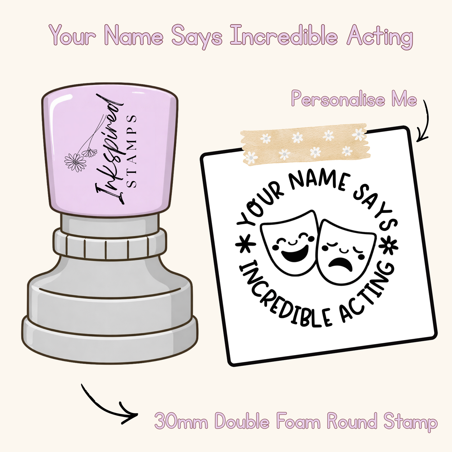 Your Name Says Incredible Acting Personalised Stamp