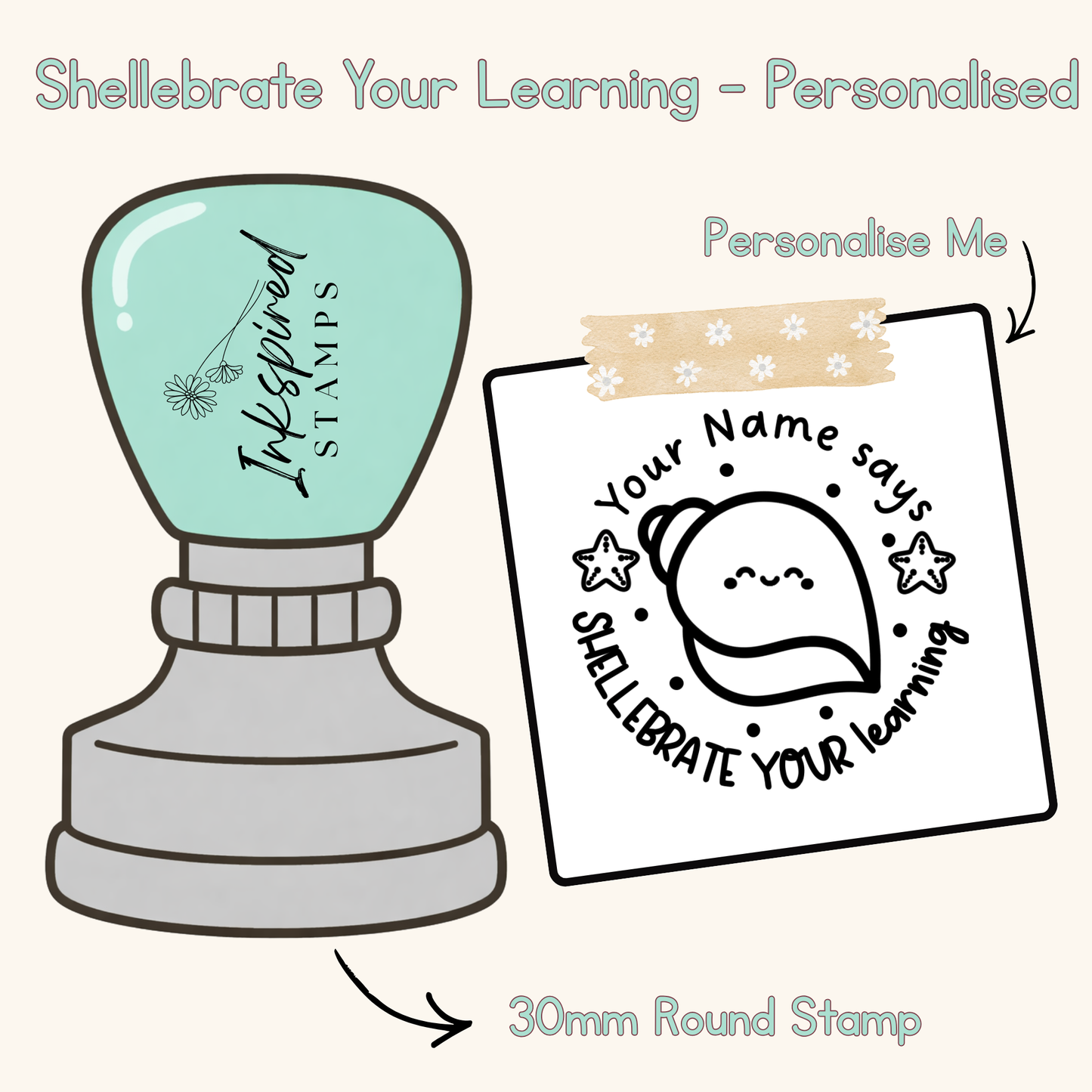 Shellebrate Your Learning Personalised Stamp