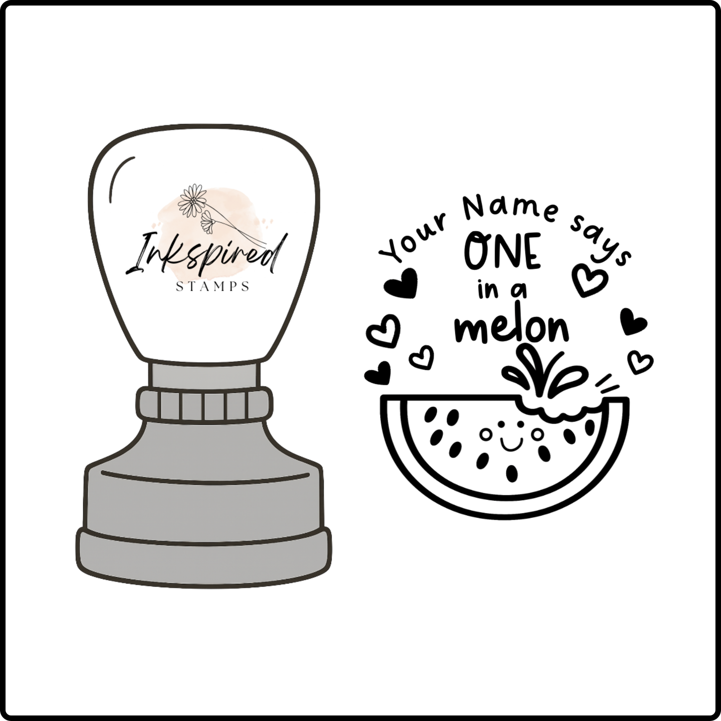 One In a Melon Personalised Stamp