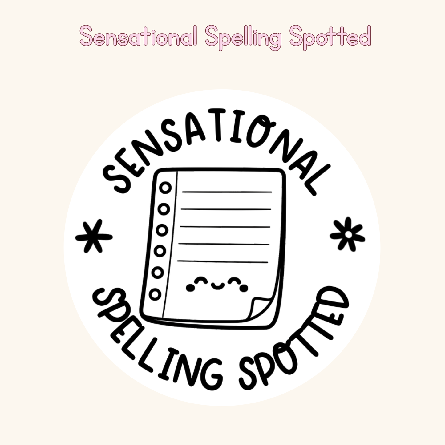 Sensational Spelling Spotted Stamp