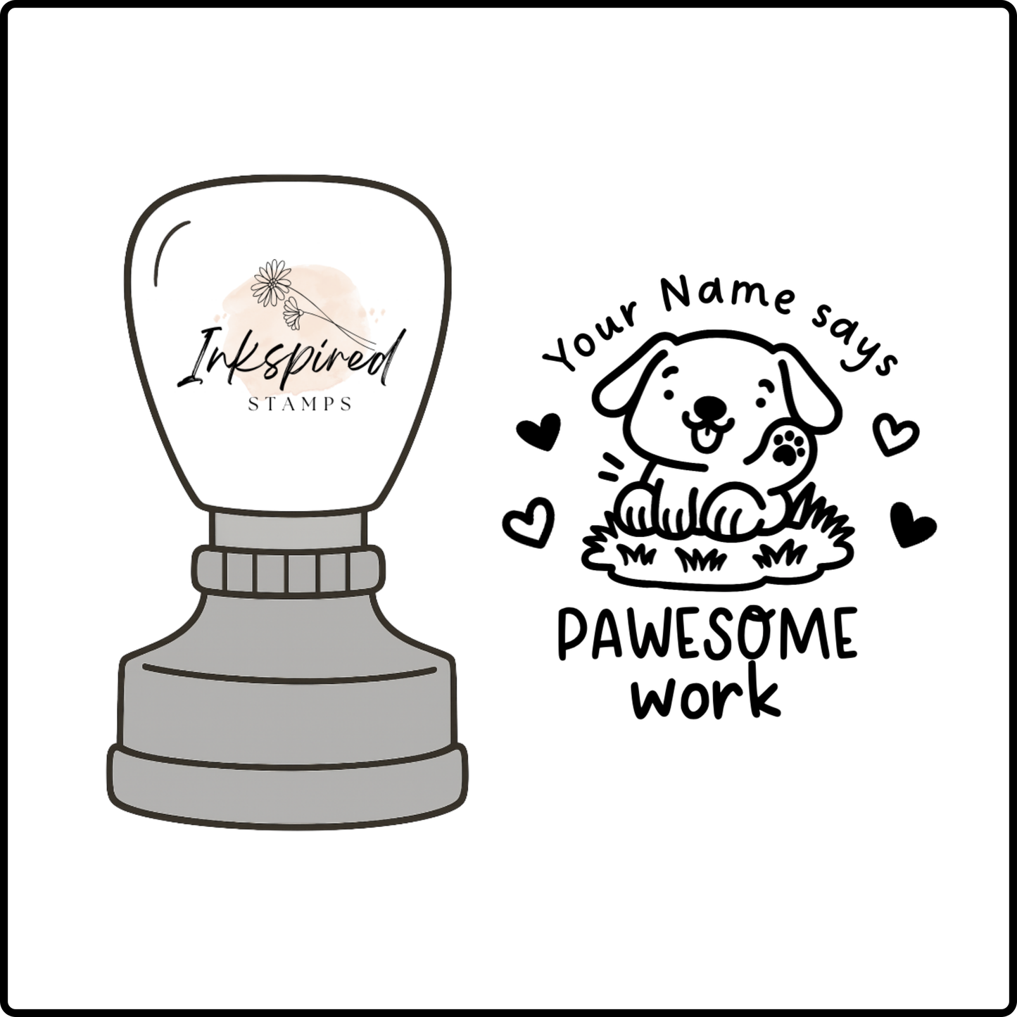 Pawesome Work Personalised Stamp