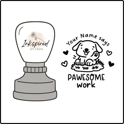 Pawesome Work Personalised Stamp