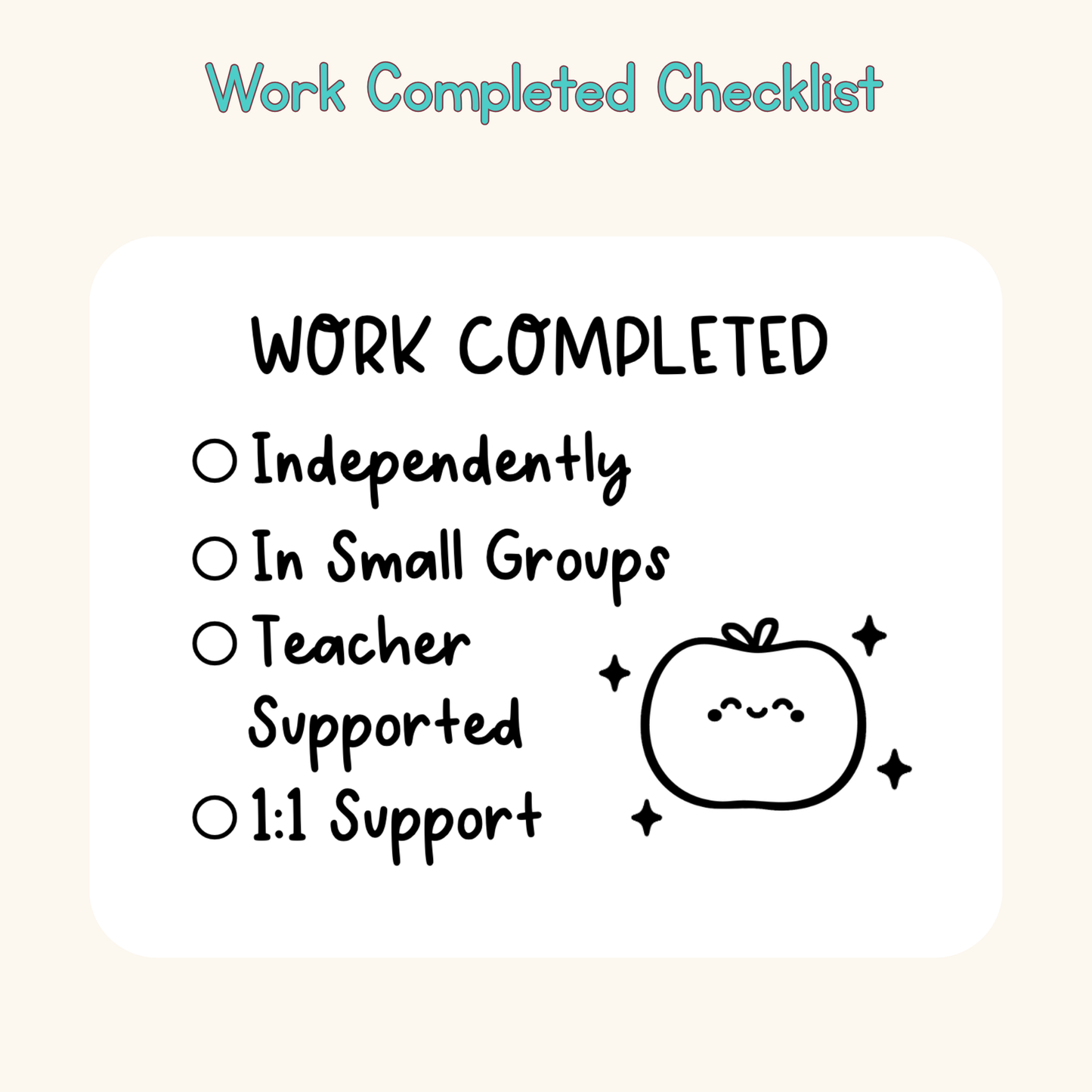 Work Completed Checklist