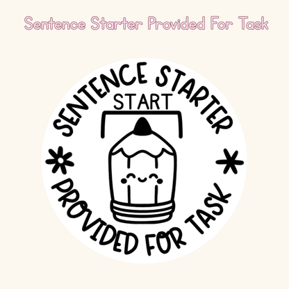 Sentence Starter Provided For Task Stamp
