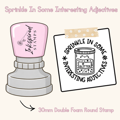 Sprinkle In Some Interesting Adjectives Stamp