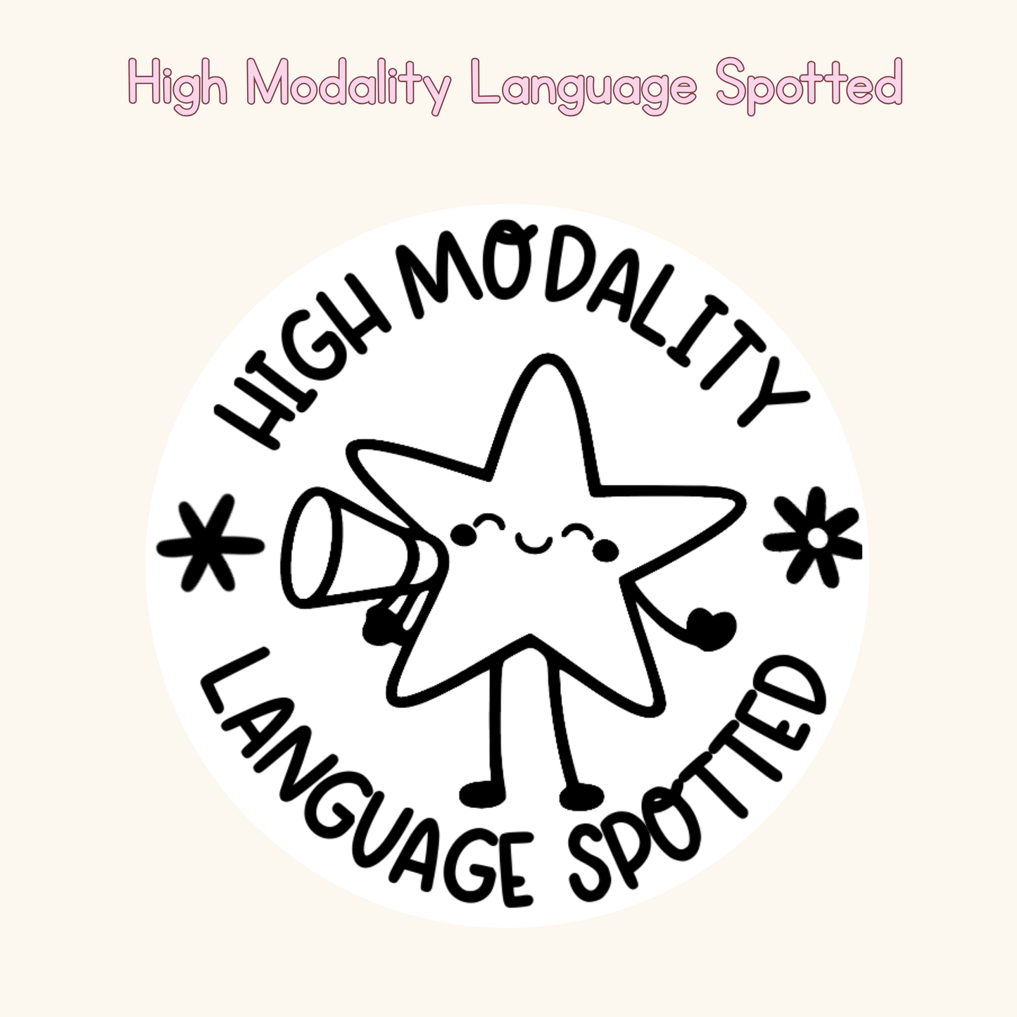 High Modality Language Spotted Stamp
