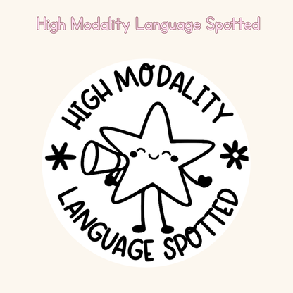 High Modality Language Spotted Stamp
