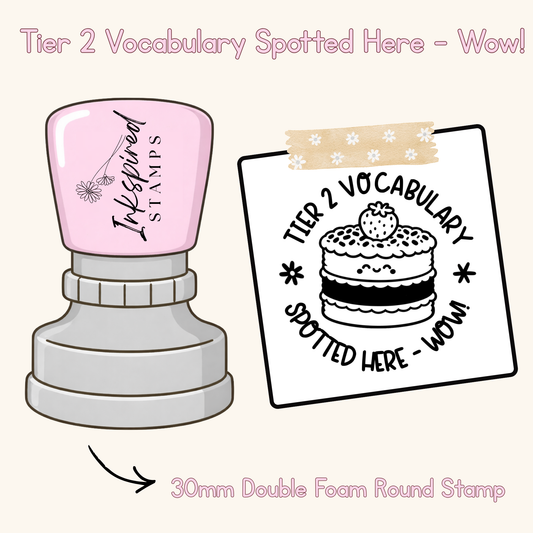 Tier 2 Vocabulary Spotted Here - Wow! Stamp