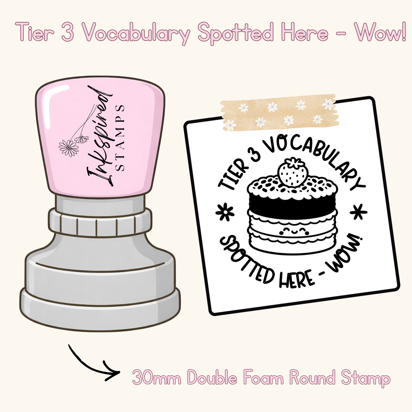 Tier 3 Vocabulary Spotted Here - Wow! Stamp
