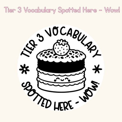 Tier 3 Vocabulary Spotted Here - Wow! Stamp