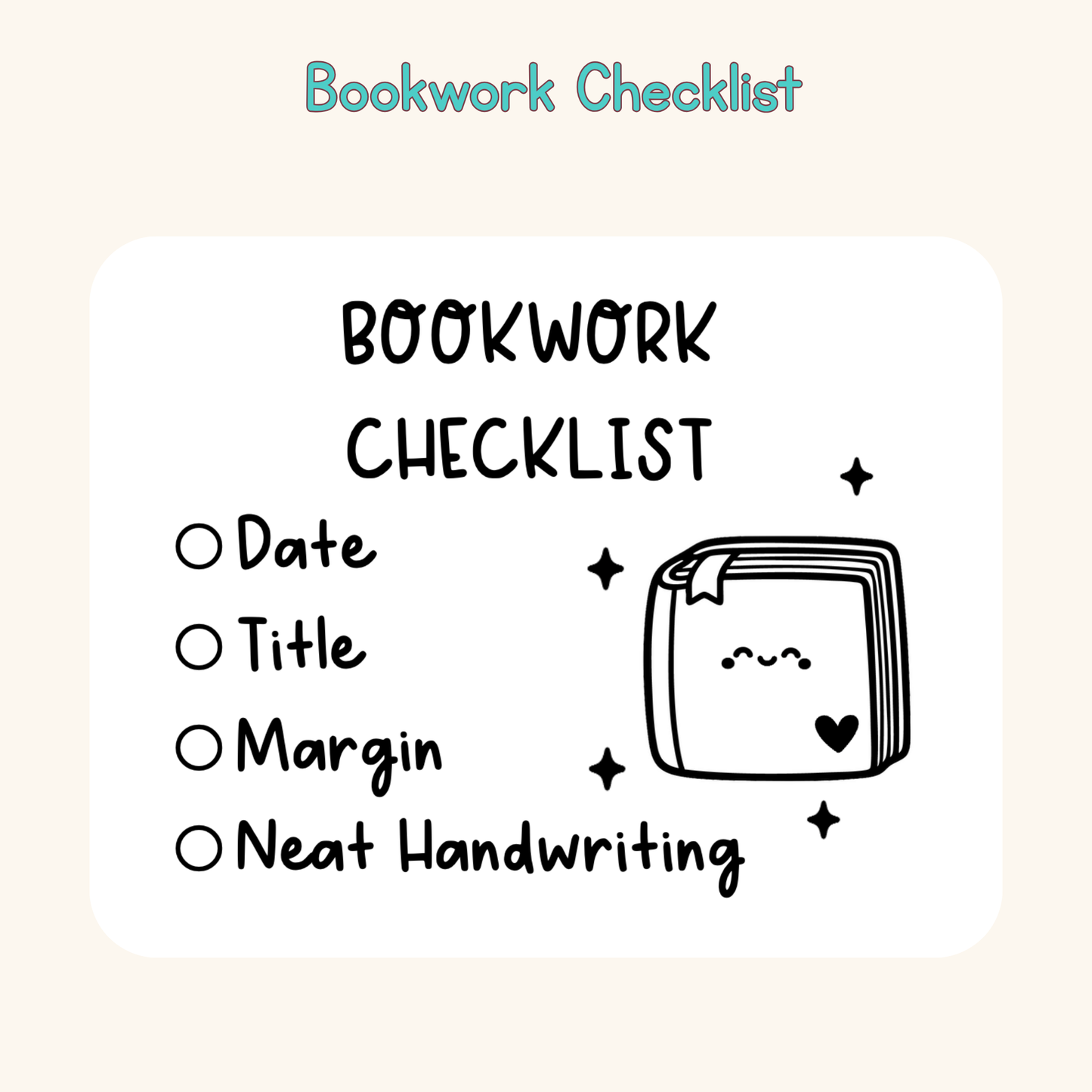 Bookwork Checklist
