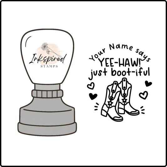 Yee-Haw! Just Bootiful Personalised Stamp