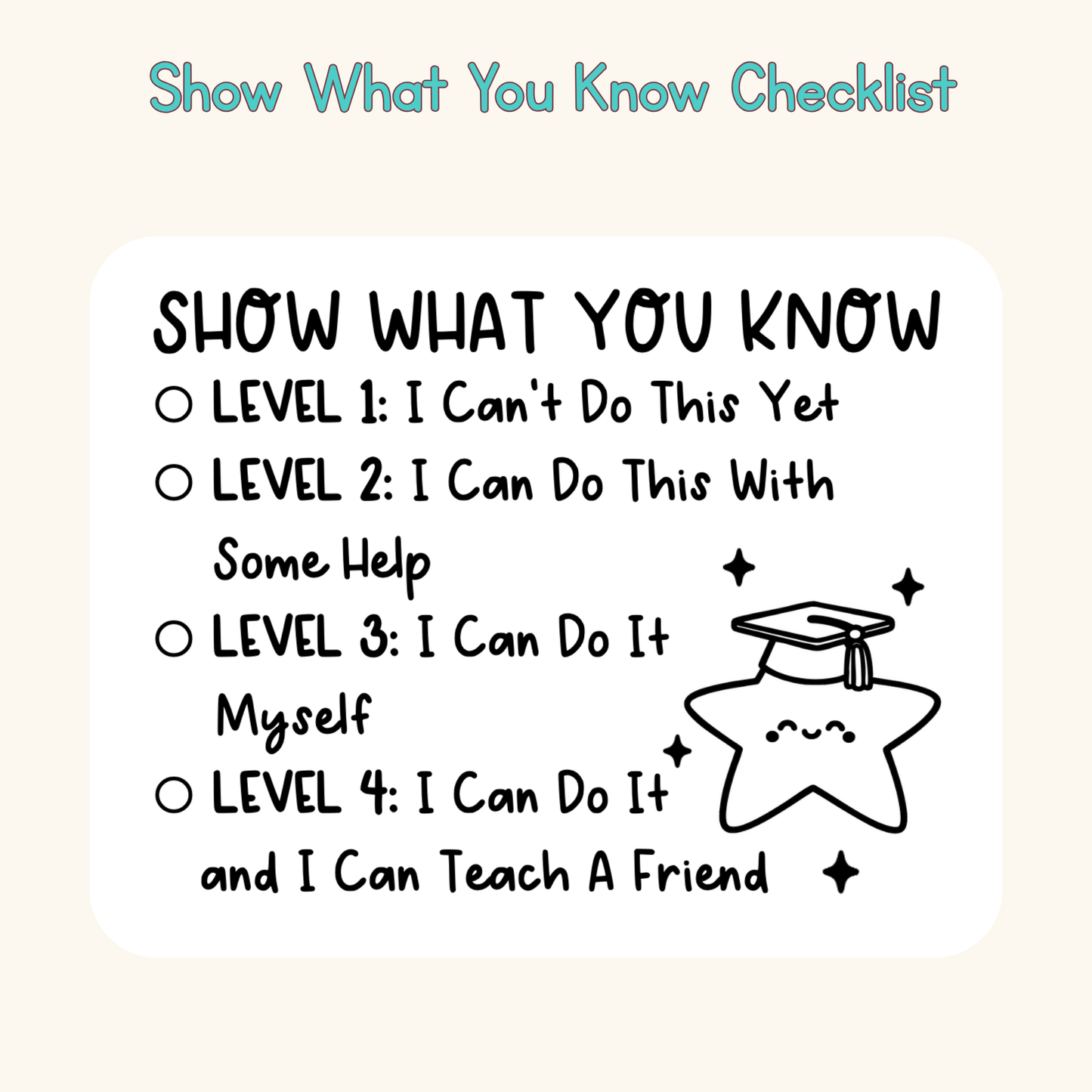 Show What You Know Checklist