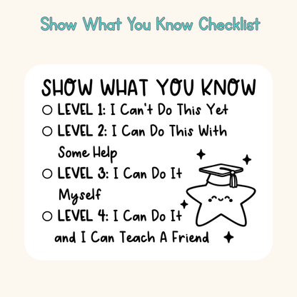 Show What You Know Checklist