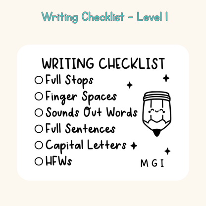 Writing Checklist - Level 1