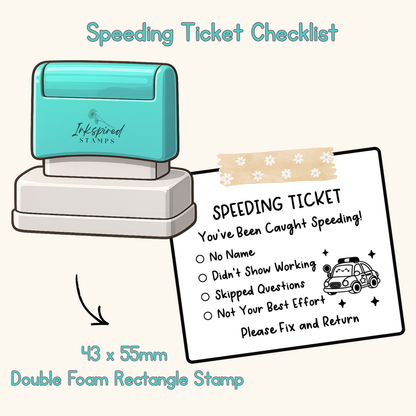 Speeding Ticket Checklist
