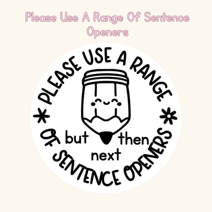 Please Use A Range Of Sentence Openers Stamp