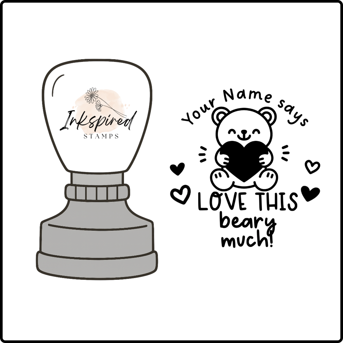 Love This Beary Much Personalised Stamp