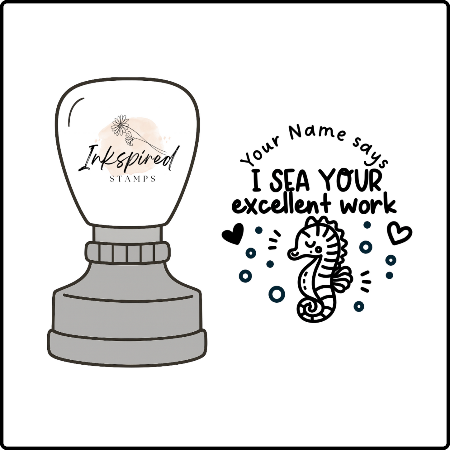 I Sea Your Excellent Work Personalised Stamp