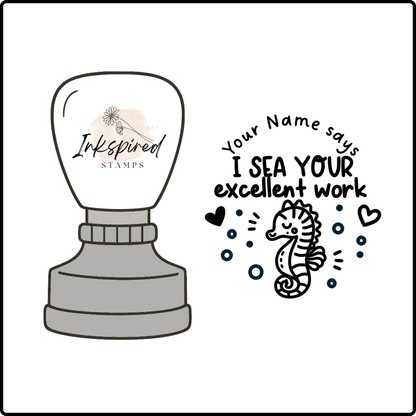 I Sea Your Excellent Work Personalised Stamp