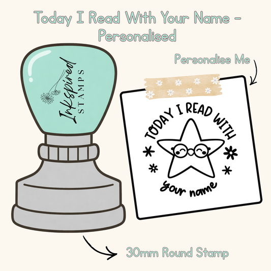 Today I Read With Your Name Personalised Stamp