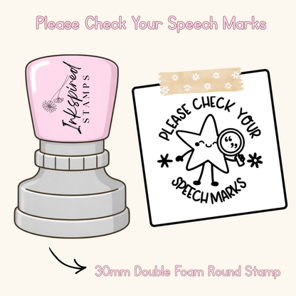 Please Check Your Speech Marks Stamp
