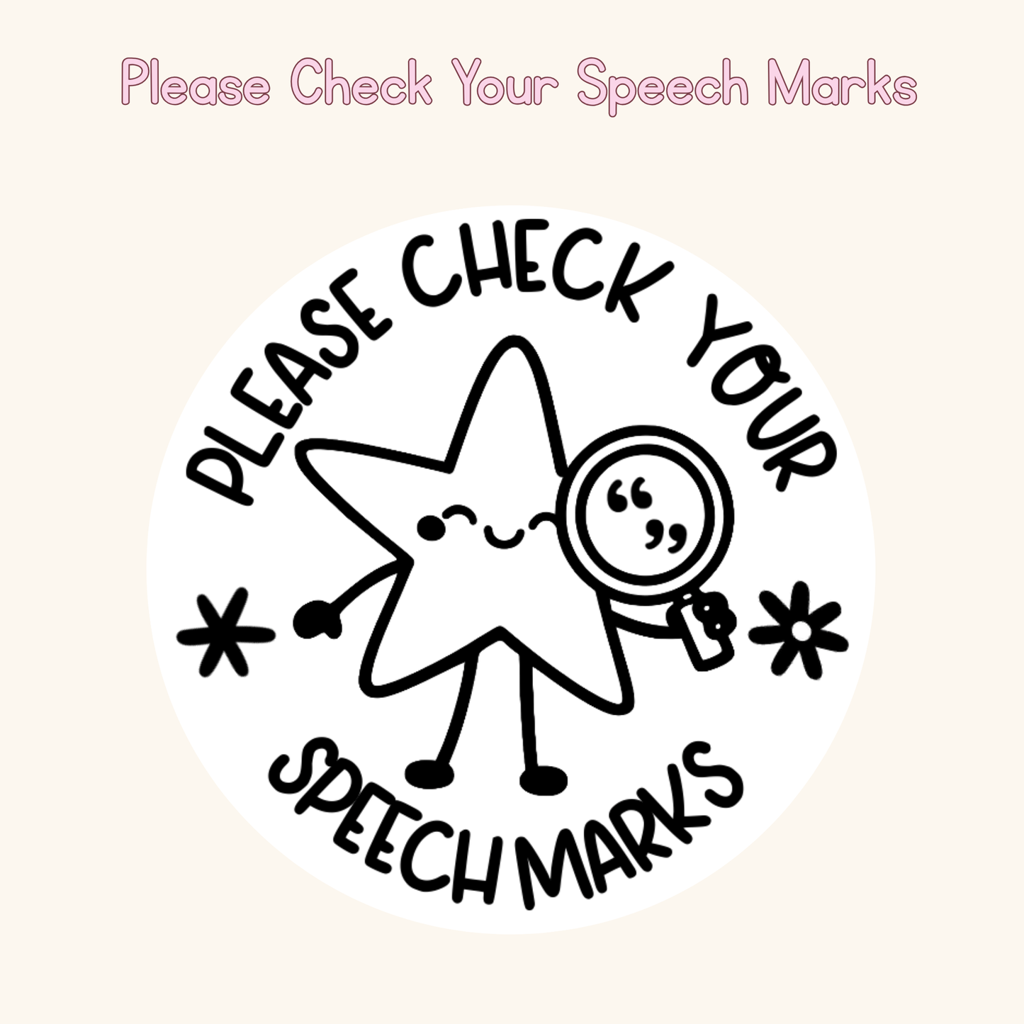 Please Check Your Speech Marks Stamp