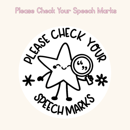 Please Check Your Speech Marks Stamp