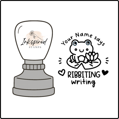 Ribbiting Writing Personalised Stamp