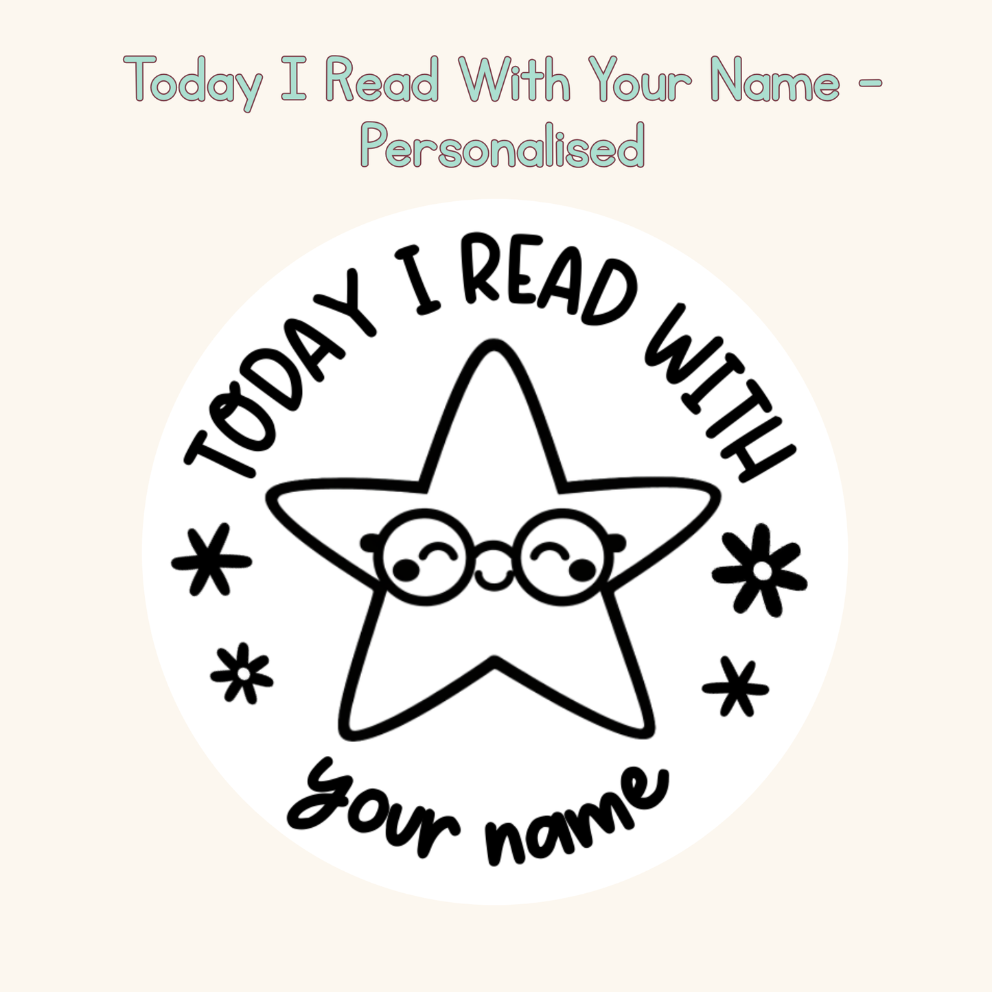 Today I Read With Your Name Personalised Stamp