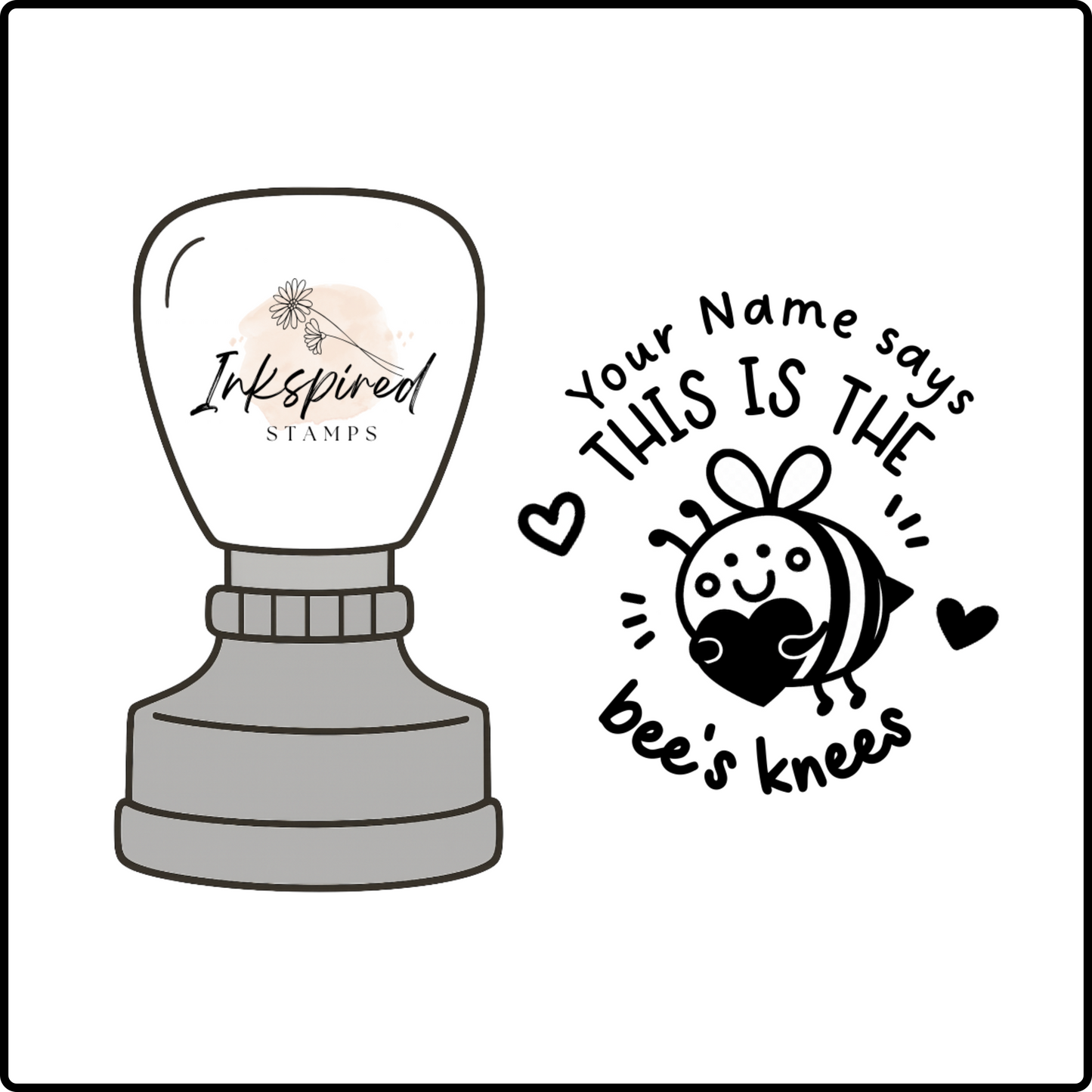This is the Bee's Knees Personalised Stamp