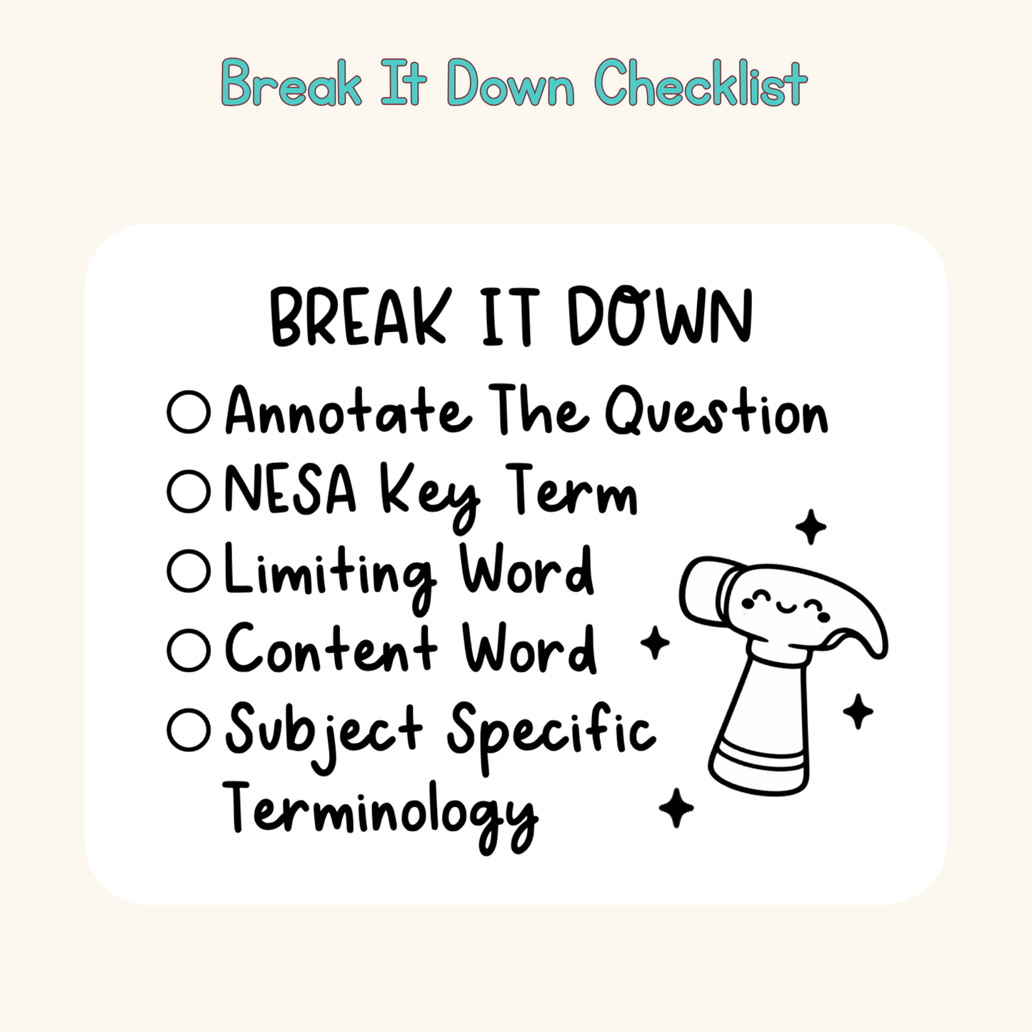 Break It Down Checklist