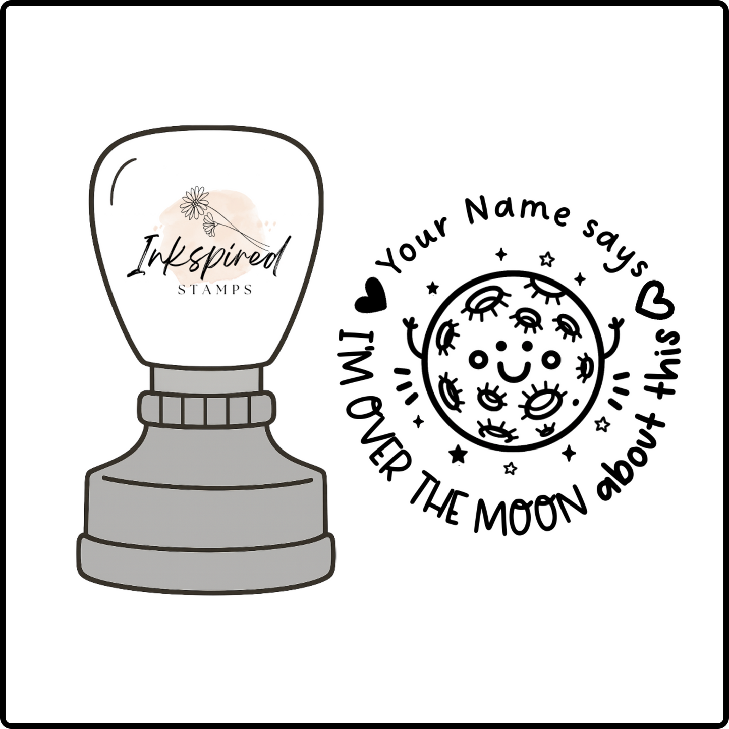 I'm Over the Moon About This Personalised Stamp