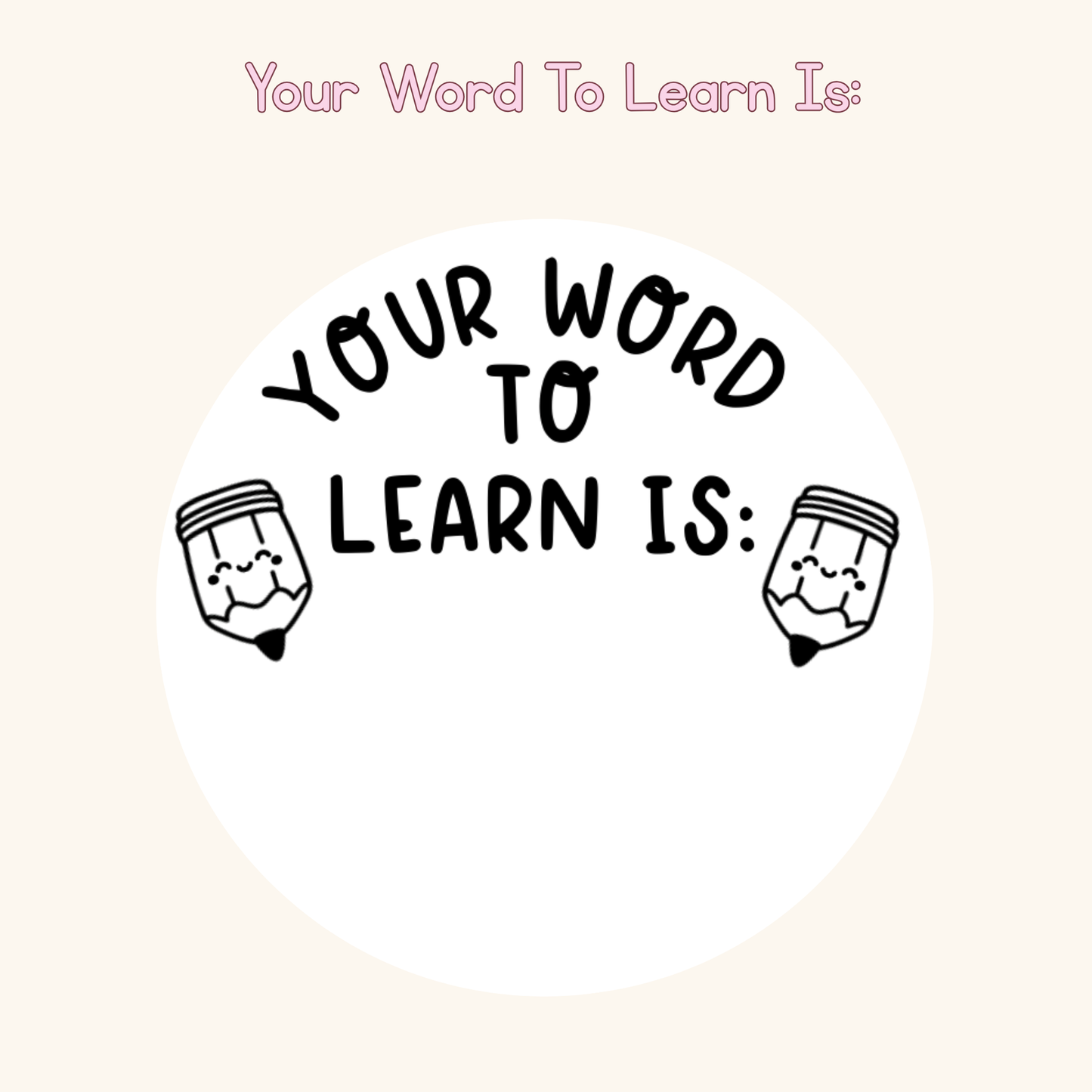 Your Word To Learn Is: Stamp