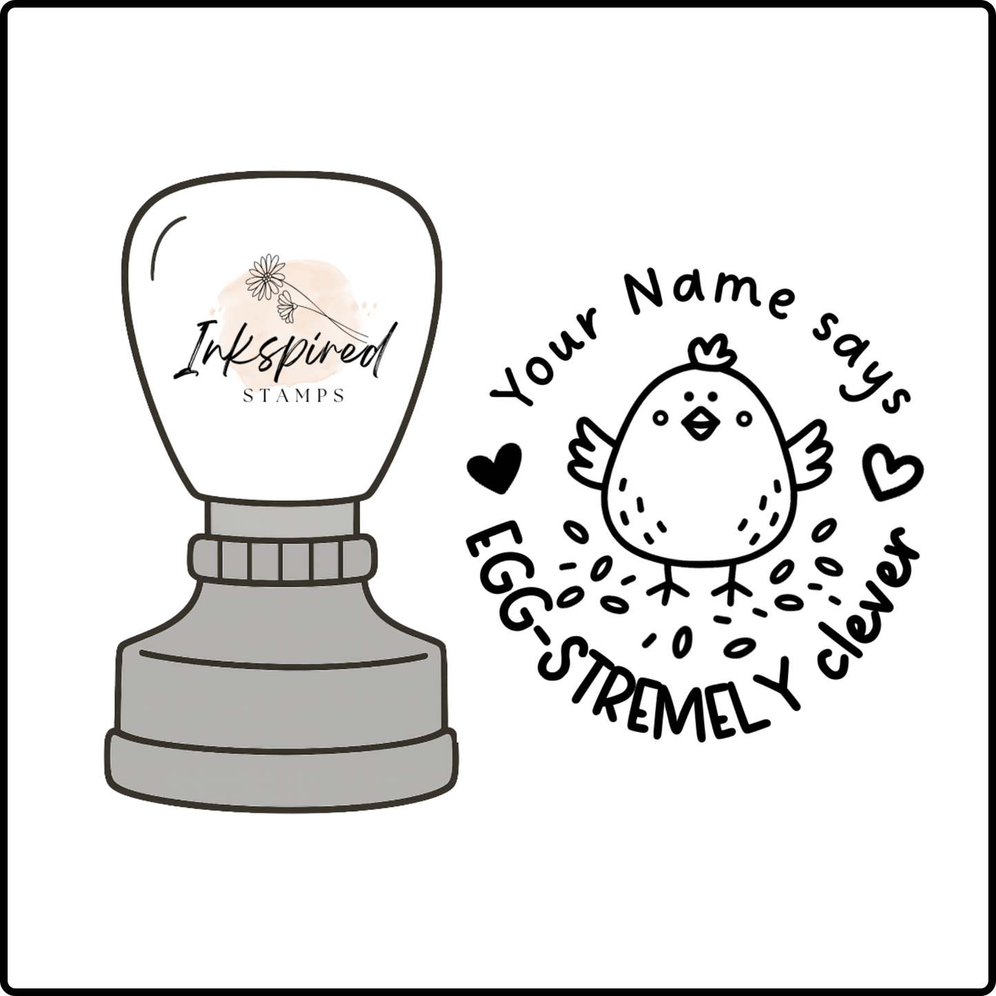 Egg-stremely Clever Personalised Stamp