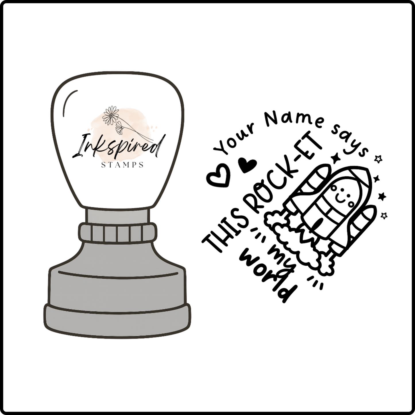 This Rock-et My World Personalised Stamp
