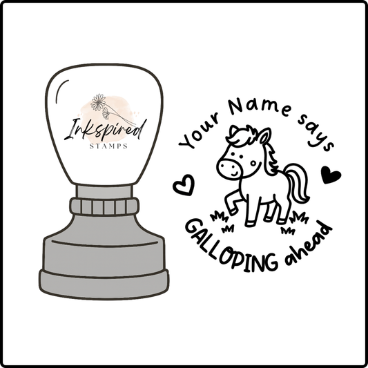 Galloping Ahead Personalised Stamp