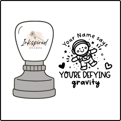 You're Defying Gravity Personalised Stamp