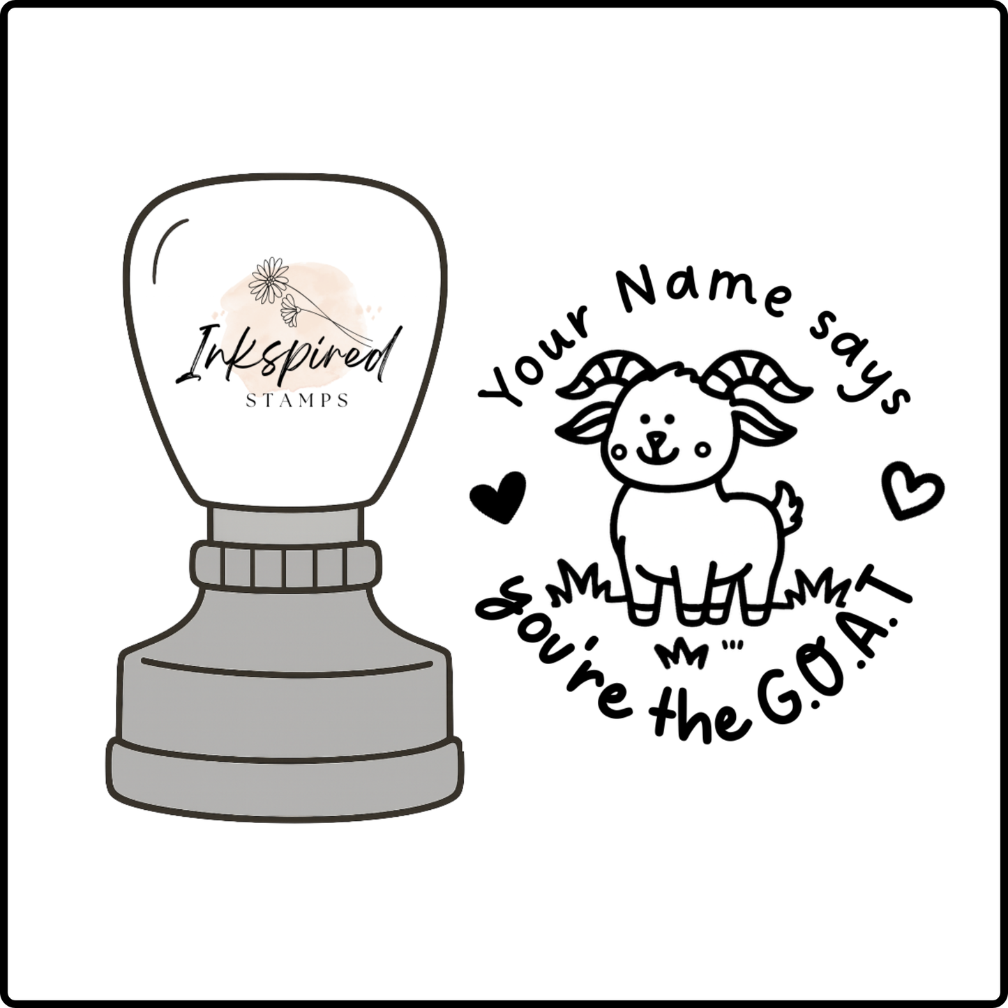 You're The G.O.A.T Personalised Stamp