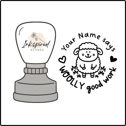 Woolly Good Work Personalised Stamp