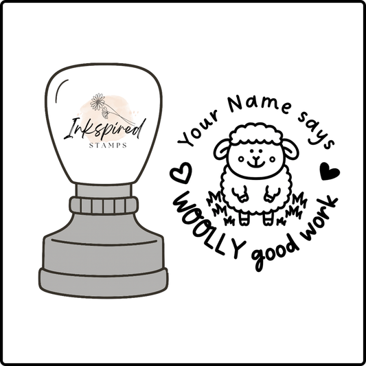Woolly Good Work Personalised Stamp
