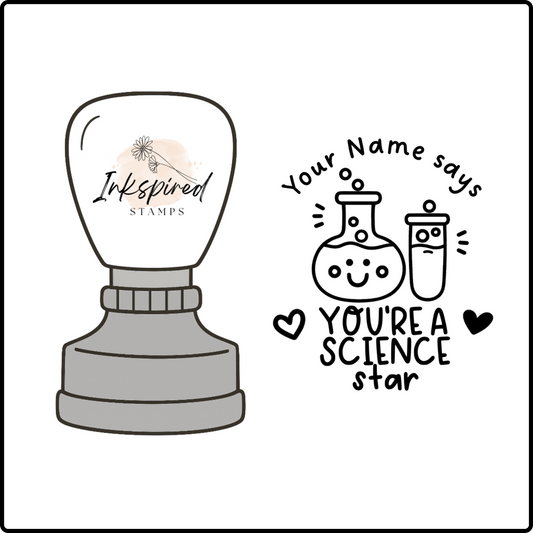 You're A Science Star Personalised Stamp