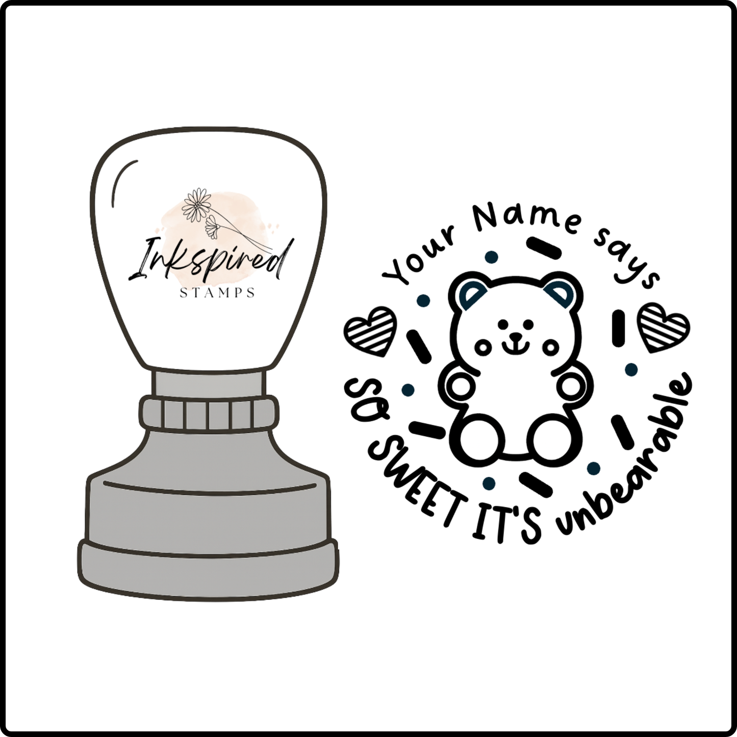 So Sweet It's Unbearable Personalised Stamp