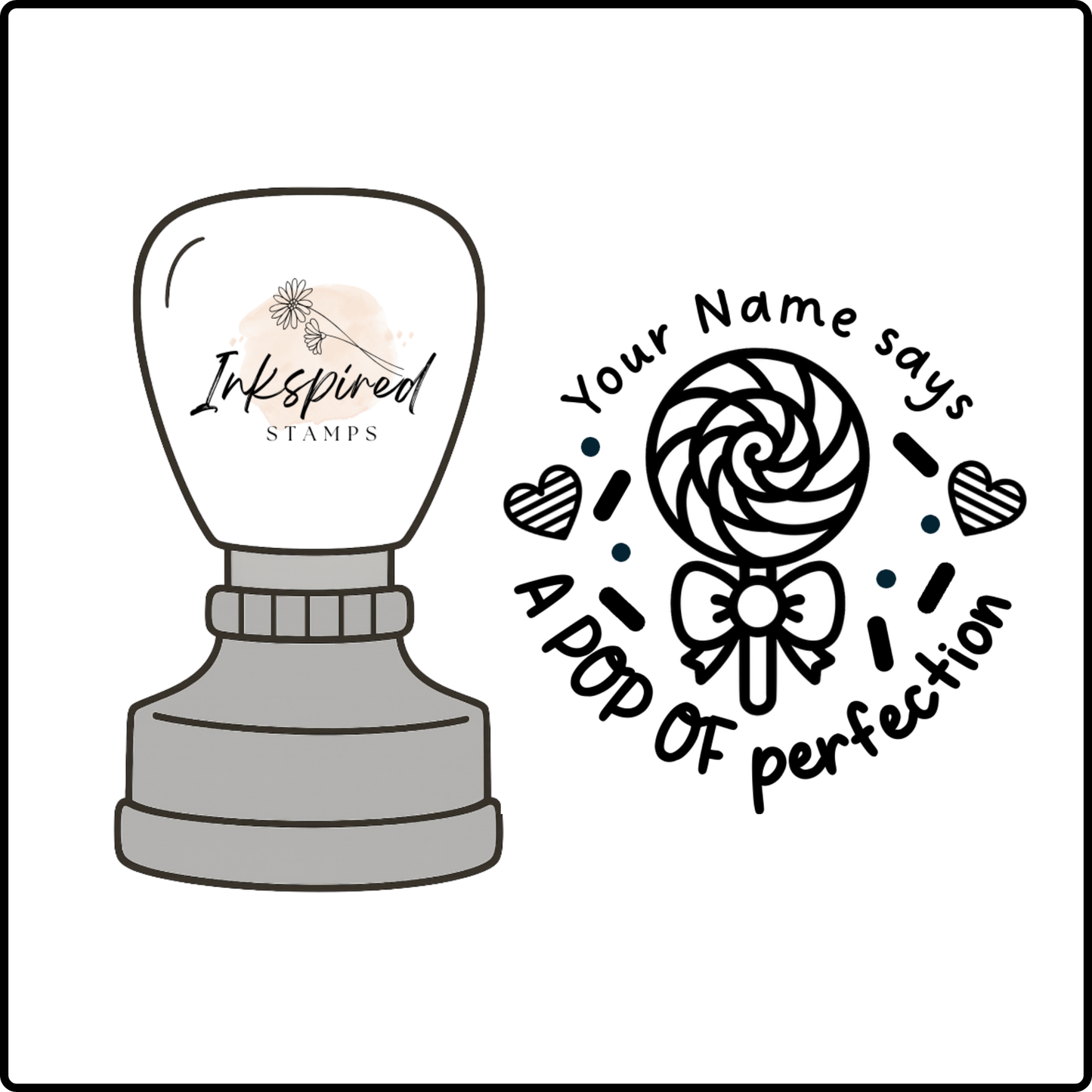 A Pop of Perfection Personalised Stamp