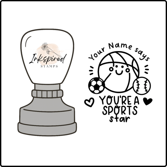 You're a Sports Star Personalised Stamp