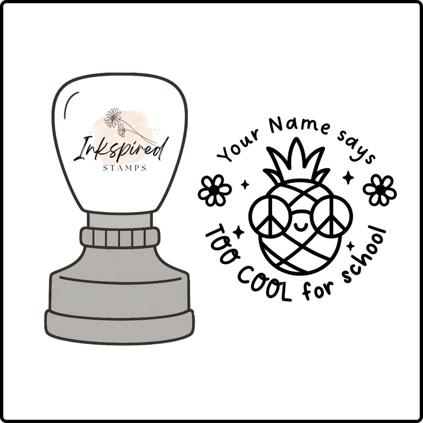 Too Cool For School Personalised Stamp